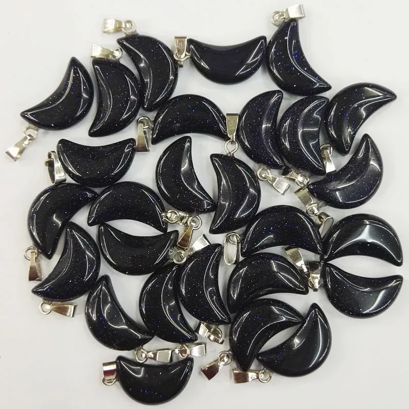 50 шт./лот колье с подвеской из натурального камня лунным голубым песком для