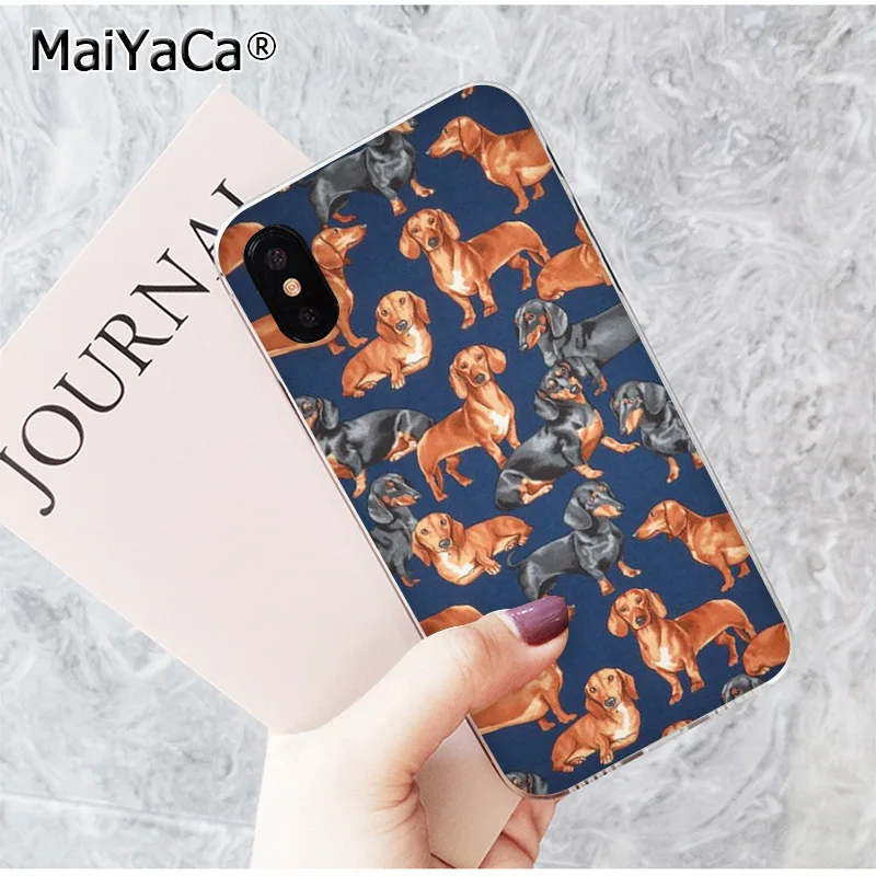 MaiYaCa Такса Doxie Цветок Собака Щенок чехол для телефона Apple iphone 11 pro 8 7 66S Plus X XS MAX 5S SE XR |