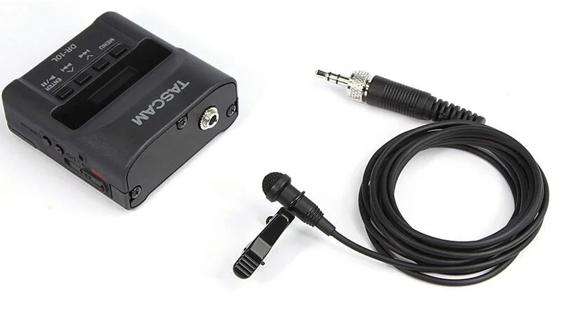 Tascam DR-10L цифровой аудио рекордер с петличный микрофон, двойной записывающий Карманный регистратор для кинематографиста, видеографа, свадьбы