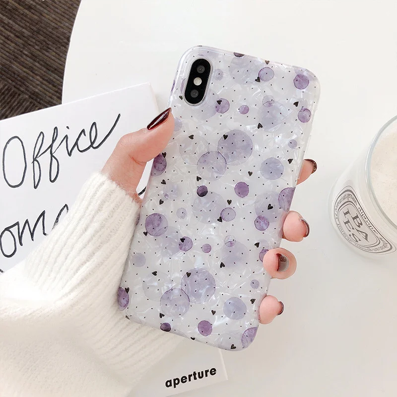 Мягкий чехол светло-фиолетового цвета для IPhone X 6 XS 6S 7 8 XR MAX iPhone Plus корейский стиль