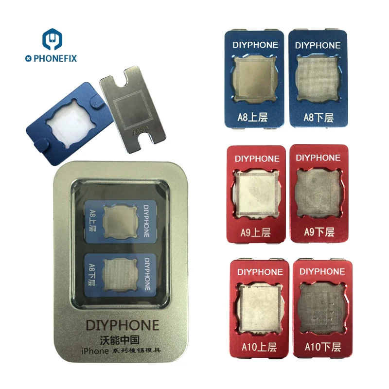 

PPD A8 A9 A10 CPU BGA Reballing Stencils Kit Set For iPhone 6S 6SP 6 6P 7 7P Motherboard Soldering Upper Lower Reballing Repair