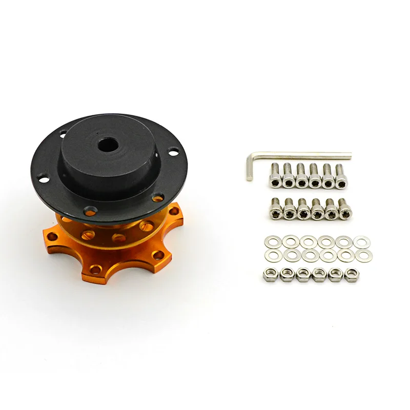 Gold Универсальный для гоночной машины рулевое колесо Quick Release Hub Boss Kit адаптер Volante автомобильный быстросъемный руль WK-ST002 - Цвет: Gold