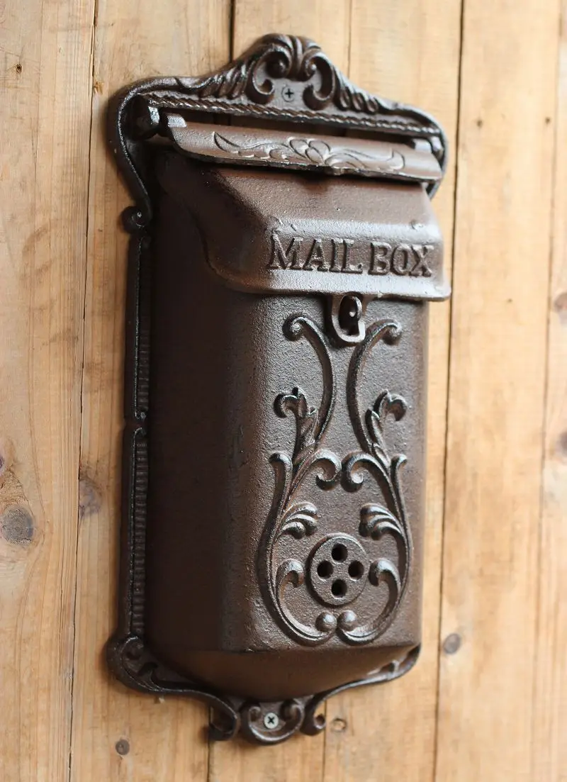 

Vintage fashion iron mailbox pillar-box wrought iron decoration 1308