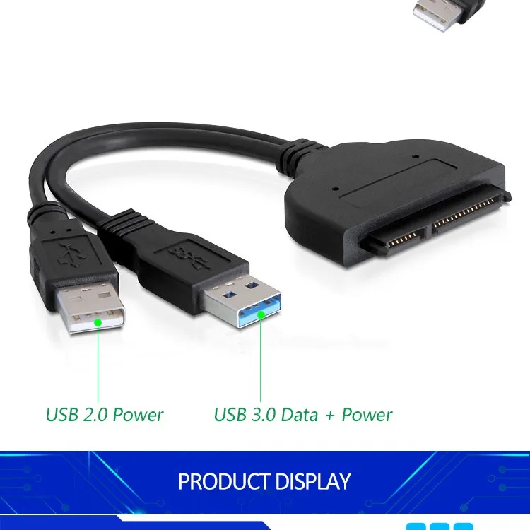 Мини-размер маленький простое использование USB2.0+ USB3.0 до 2," жесткий диск SATA линия 22pin порт SATA кабель
