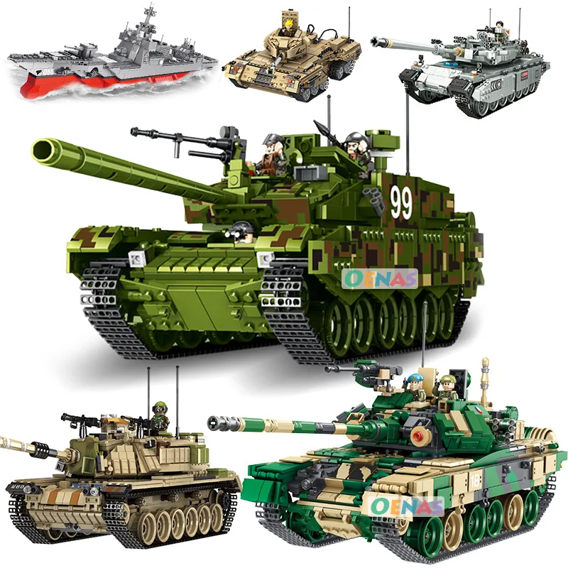 Новый игрушечный танк строительные блоки 1000 + шт Строительные T90 M60 леопардовые