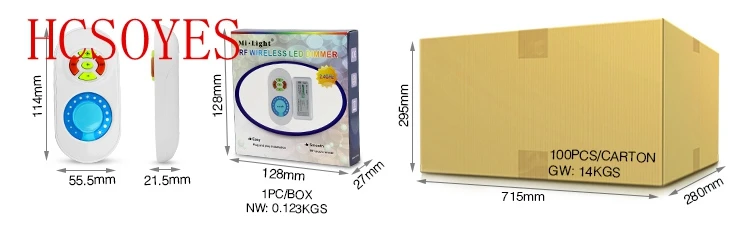 Mi light FUT021 диммер 10A RF 2 4G Hz одноцветная Светодиодная лента регулятор яркости