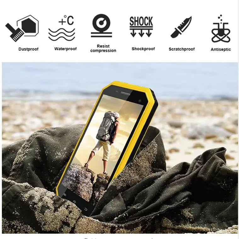 E &amp L W6S 4 5 &quotips Android 7 0 Мобильный Телефон IP68 водонепроницаемый ударопрочный SC7731
