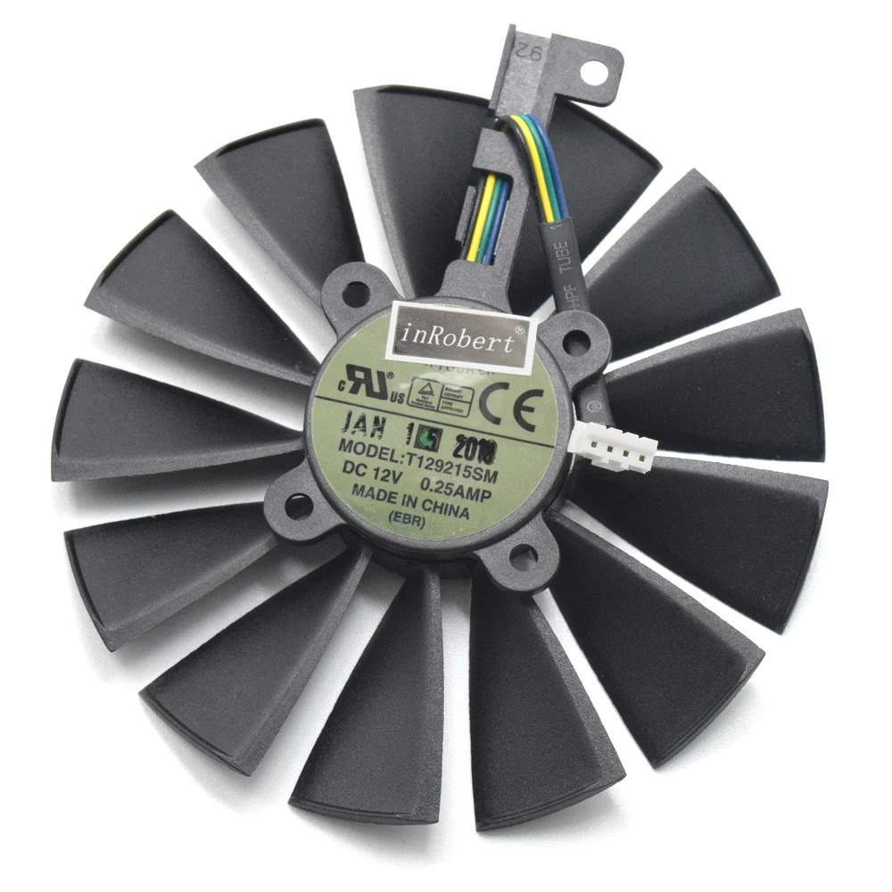 Вентилятор охлаждения для игровой видеокарты 95 мм T129215SM PLD10010S12H ASUS STRIX RX 470 580 570 GTX