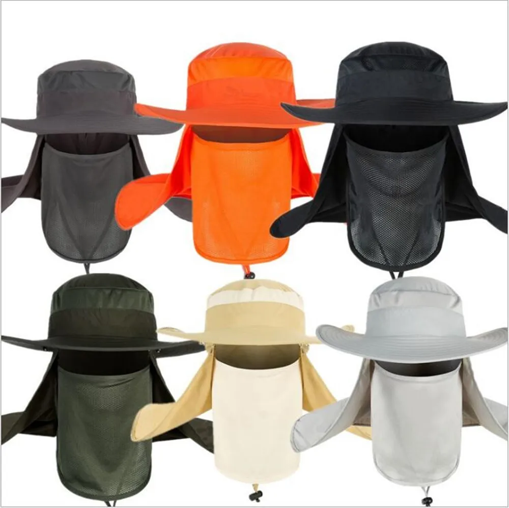 Women Sun Flap Cap Visor Brim Ear Neck Cover adjust 55-63cm Unisex Cycling Men Outdoor Boating Hiking Hat Mens Bucket hat | Аксессуары