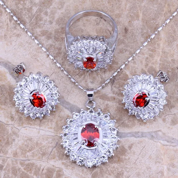 Комплект из кольца и серёг с фианитом Размер 6 / 7 8 9 10|silver jewelry set|jewelry setsearring pendant |