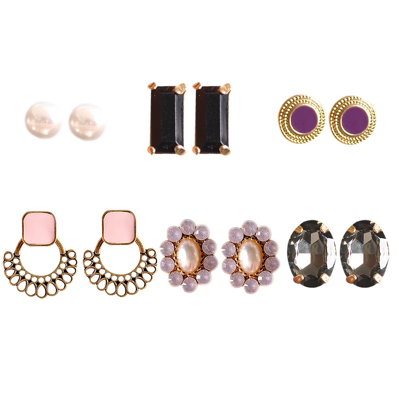 

The new fashion gorgeous women's jewelry wholesale girls birthday party pearl nail pink black suit earrings free shipping