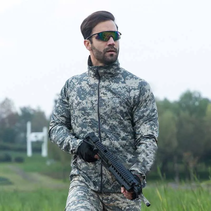 Куртка мужская камуфляжная водонепроницаемая тонкая ветровка с капюшоном