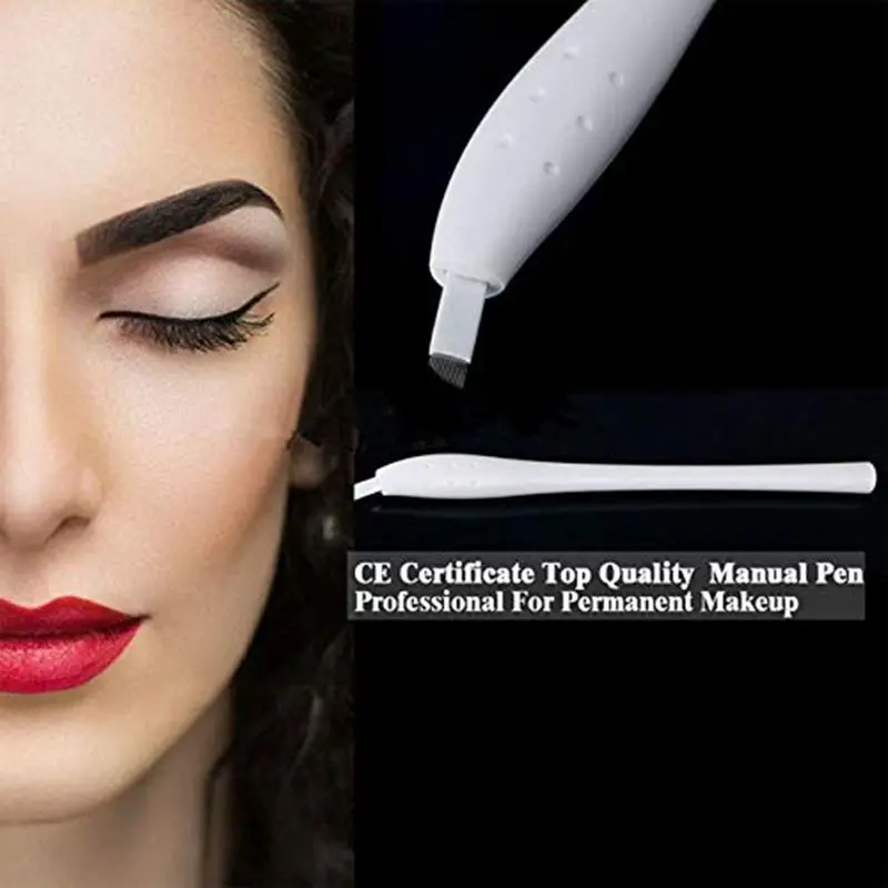 Microblading Pen - Yuelong 5PCS Sterilized Disposable Eyebrow with 12F Needles Manual Tattoo Micro | Красота и здоровье