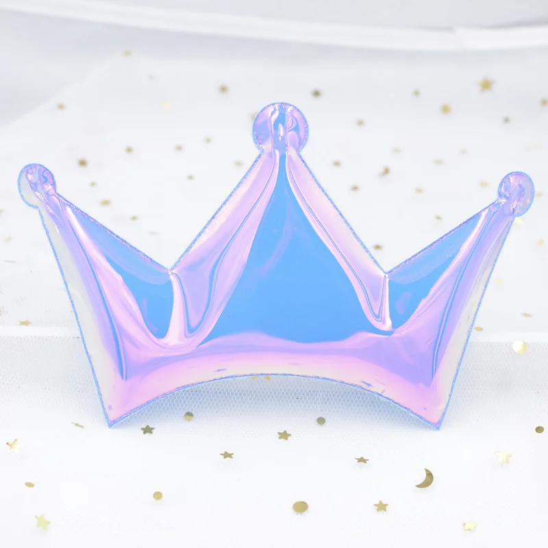 Blue 15 см блестящие босоножки из PU искусственной кожи с аппликацией большая корона мягкие нашивки для фестиваля вечерние DIY шпильки Головные уборы аксессуары для украшения D02 - Цвет: Blue