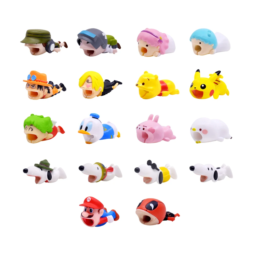 Чипаль милый мультфильм укуса животных кабель протектор для iPhone USB передачи