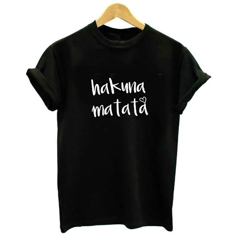 Женская футболка с логотипом Hakuna Matata летняя в стиле панк рок женская коротким