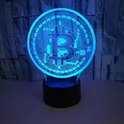 Креативный знак биткоина Модель 3D ночсветильник 7 цветов Изменение Usb символ монеты настольная лампа детская спальня ночник для детей подарок