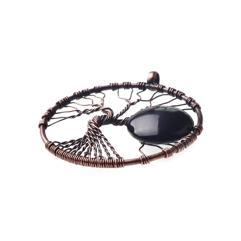 Ожерелье в стиле ретро с изображением Древа Жизни 7 чакр каменные бусы ожерелье