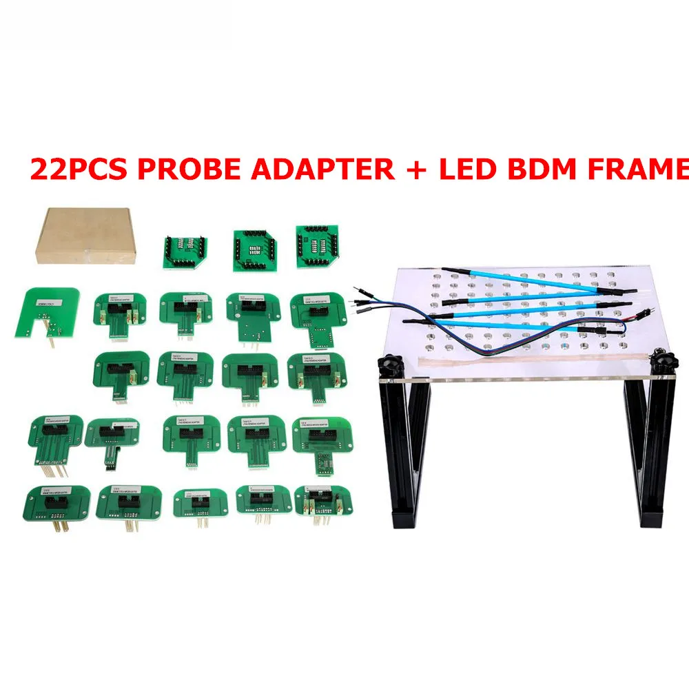 NEW BDM 22PCS Светодиодный BDM Рамка 22 адаптеры работают для KESS V2 KTAG BDM 100 ECU программист и Fgtech Адаптер BDM рамки инструмент программирования автомобильного ЭБУ - Цвет: NEW BDM 22PCS