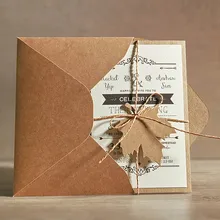 5X7 Сельский свадебные Приглашения, уникальные свадебные открытки с приглашение в конверте-набор из 50