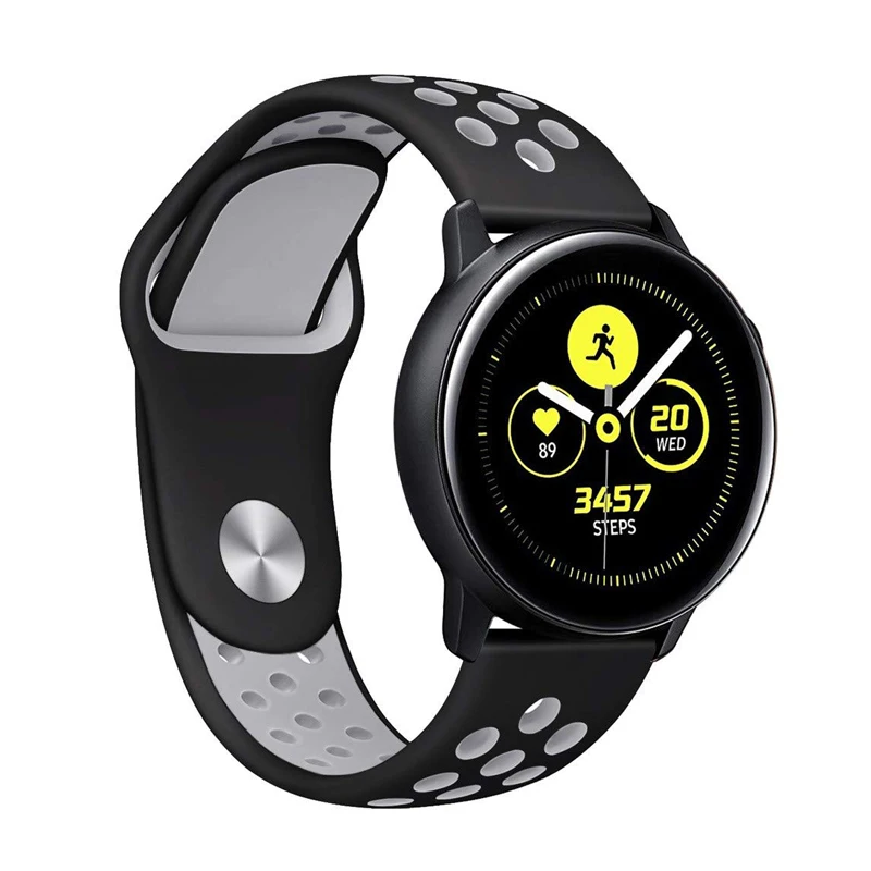 22 мм ремешок для спортивных часов samsung galaxy watch 42 active amazfit bip S2 силиконовый браслет
