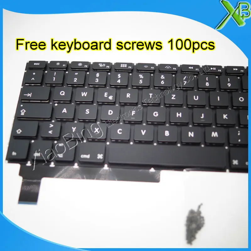 Немецкая клавиатура Deutsch QWERTZ Tastatur + винты для клавиатуры 100 шт. MacBook Pro 15 4 дюйма A1286