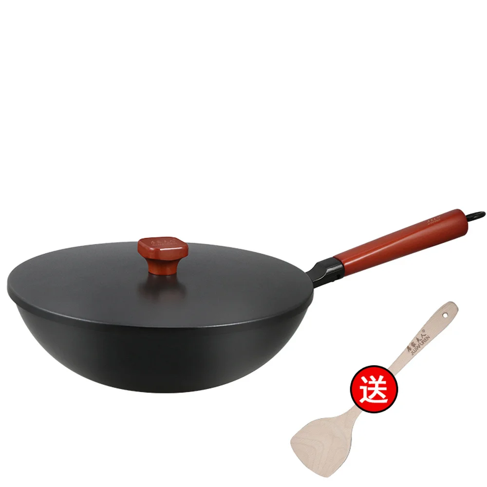 Fine iron wok non-stick pan less smoke old-fashioned home cast kitchen pot wx9141531 | Дом и сад