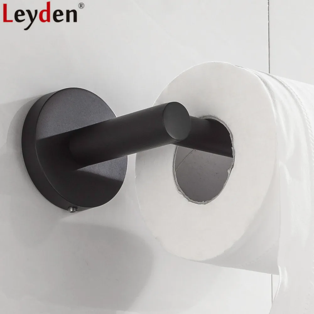 

Leyden Black 304 Stainless Steel Wall Mounted Toilet Paper Holder Lavatory Tissue Holder Roll Paper Holder Bathroom Accessories