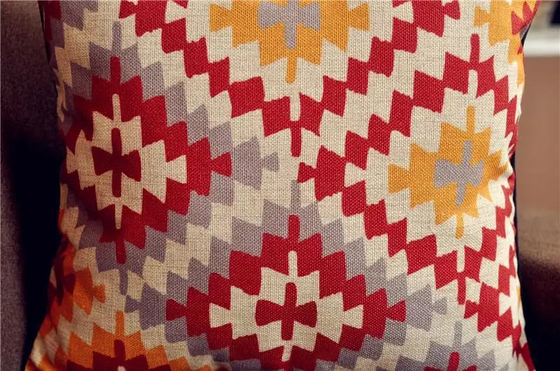 Винтажная красная Геометрическая подушка в богемном стиле на стул для офиса