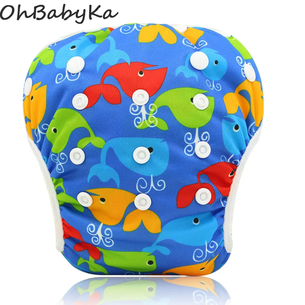 Ohbabyka Многоразовые Детские Плавание пеленки брюки, моющиеся для маленьких мальчиков девочек Плавание носить дышащий бассейн брюки От 0 до 3 лет один размер регулируемый