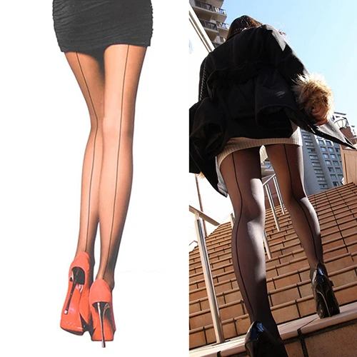 Сексуальные женские ультра прозрачные колготки со швом сзади колготки|stockings