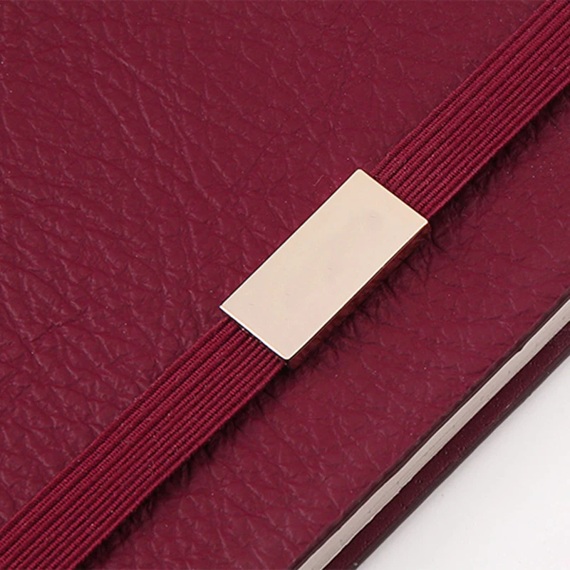 Блокнот винно красный деловой из полиуретана мягкая обложка на завязках удобный