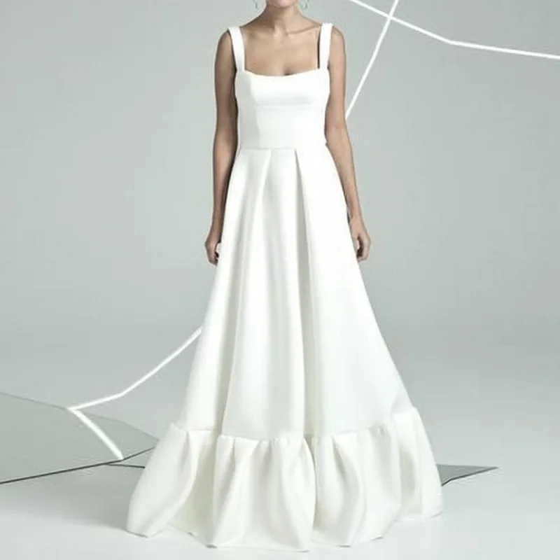 Платье женское длинное без рукавов на тонких бретельках | Женская одежда