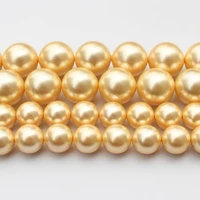 shell pearl gold yellow 6 20mm round loose beads 1538cmfor jewelry making can mixed wholesale