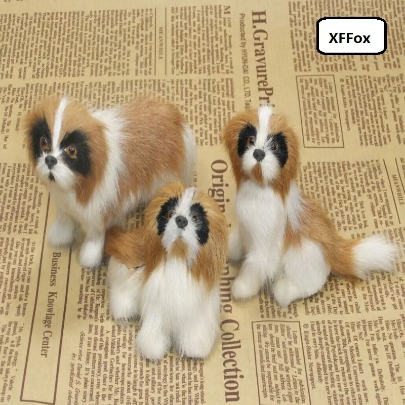 

3 pieces a lot mini real life Saint Bernard dog models plastic&furs dog dolls gift about 11cm xf1493