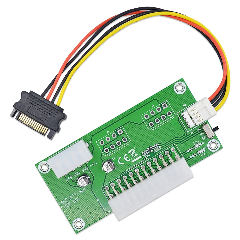 Переходник CHIPAL ADD2PSU ATX 24PIN на 4PIN удлинитель для синхронизации питания Molex двойной