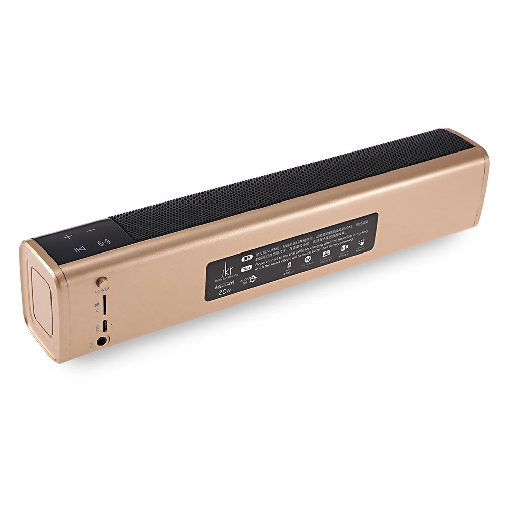 JKR KR-1000 Bluetooth динамик 20 Вт супер бас стерео громкий динамик 4400 мАч батарея TF карта AUX звуковая панель для ТВ смартфон ПК