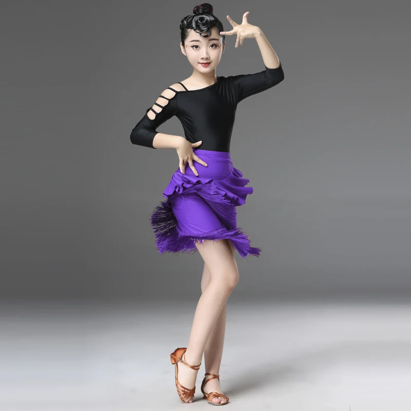 Детский танцевальный костюм для латинских танцев девочек новый стиль одежда