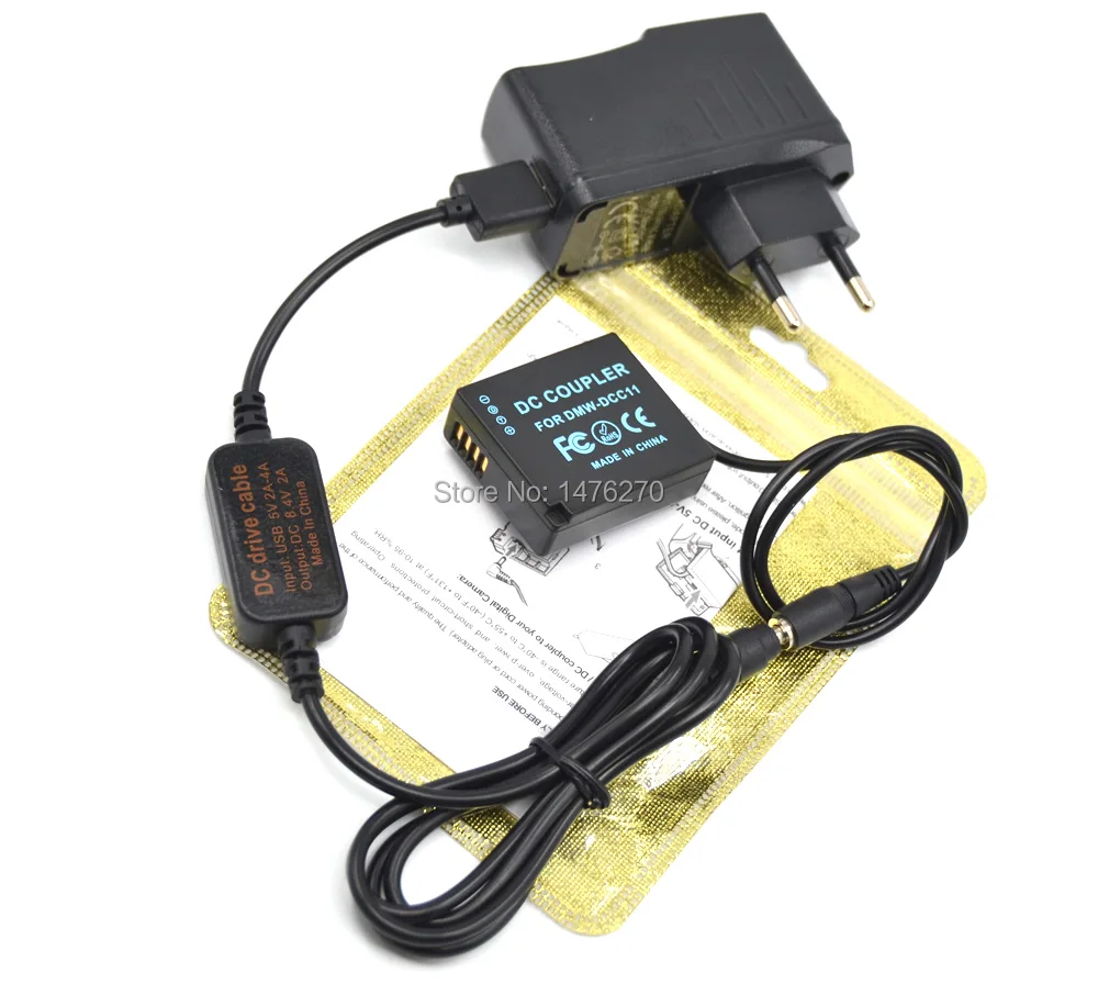 DMW-DCC11 BLG10 BLE9 пустышка батарея+ мобильный Банк питания кабель+ USB адаптер для Lumix GF5 GF6 GX80 GX85 GX86CGK GX7 Mark II ZS60 TZ85
