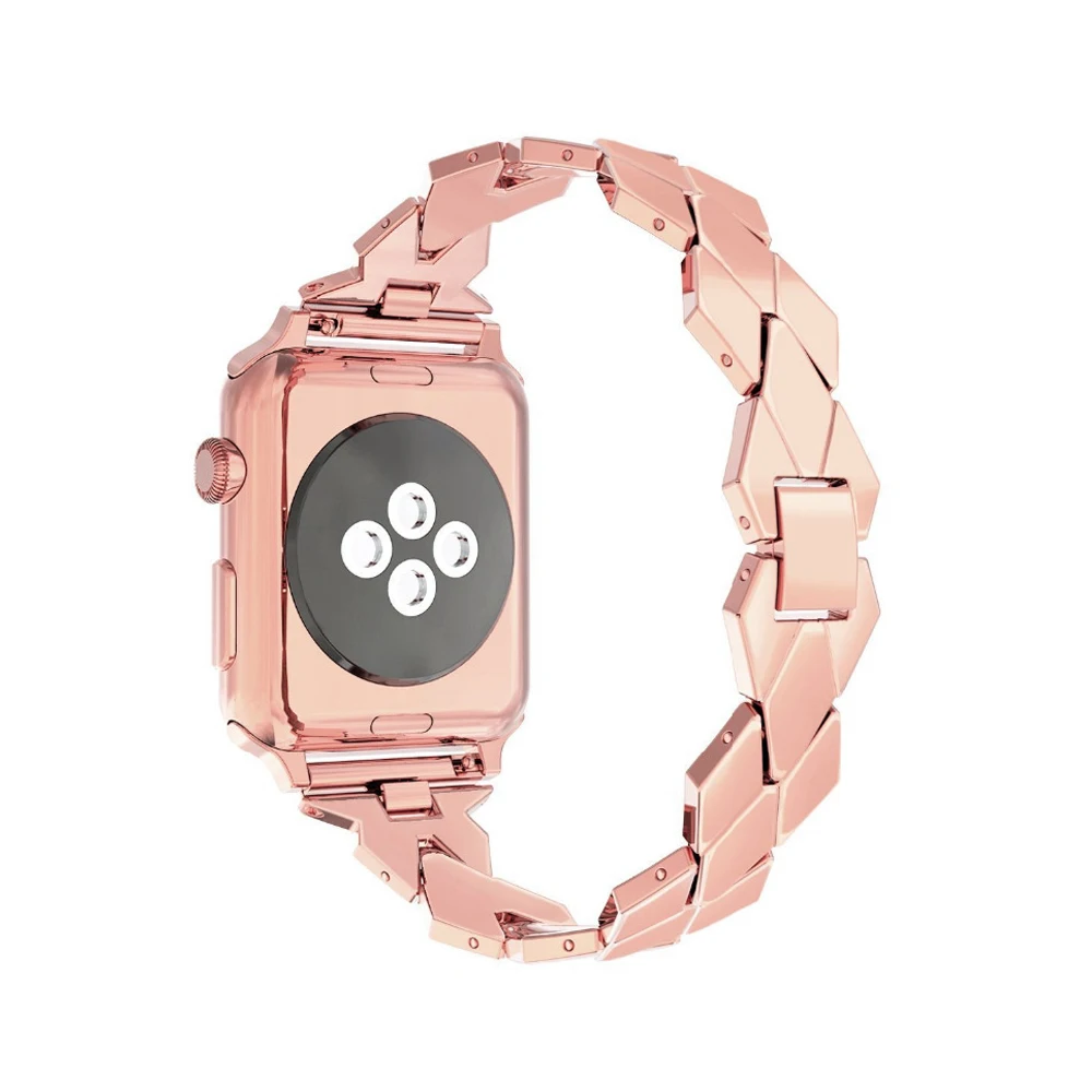 Ремешок из нержавеющей стали для apple watch band 44 мм 42 38 40 звеньевой браслет наручный