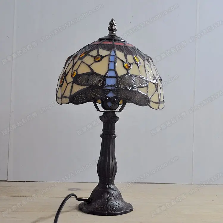 Бесплатная доставка в Европу глазурованная маленькая лампа стрекоза Тиффани