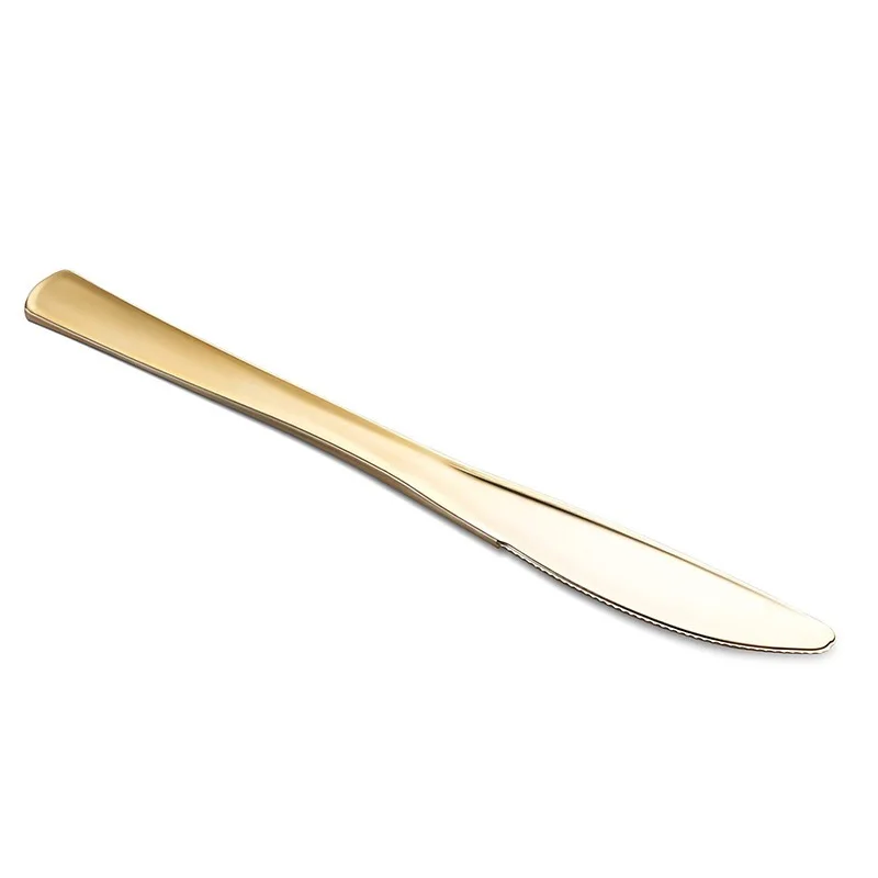 25 Gold Knives Одноразовые пластиковые тарелки для посуды, скатерть из розового золота, 7 шт., воздушный шар для свадьбы, вечеринки в честь рождения ребенка - Цвет: 25 Gold Knives