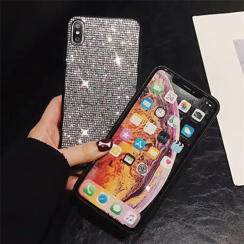 С сияющими блестками ромбовидная Решетка чехол для iPhone 12 Pro Max X XR XS xsmax 8 plus 11 7 plus/6s