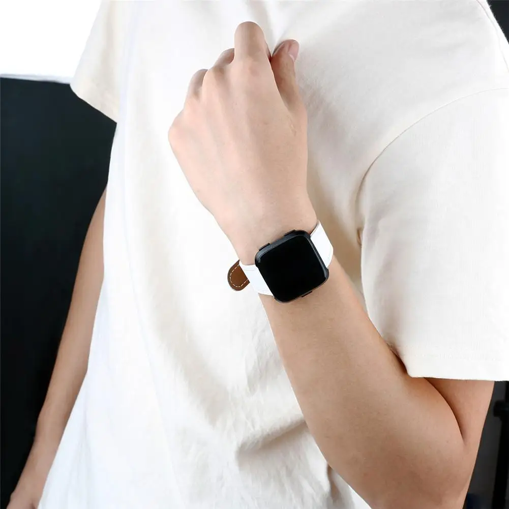 Новые кожаные часы ремешок для Fit Bit Versa сменный Браслет Fitbit Смарт повязки на
