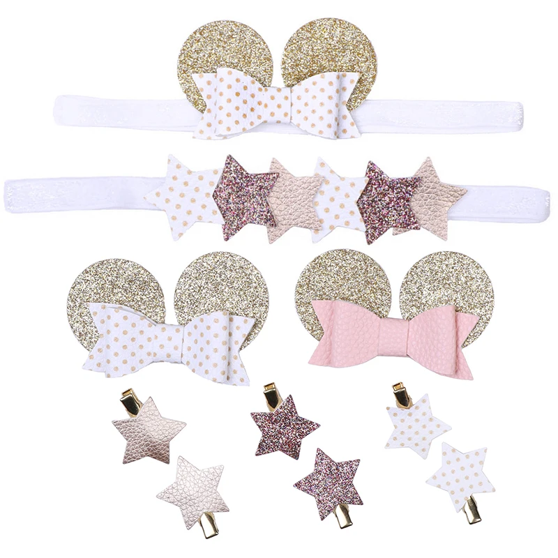 Mouse ear headband/hairpins hot light blond hair band sweet kids girls accessories bows clip barrettes hairband Tiara | Детская одежда