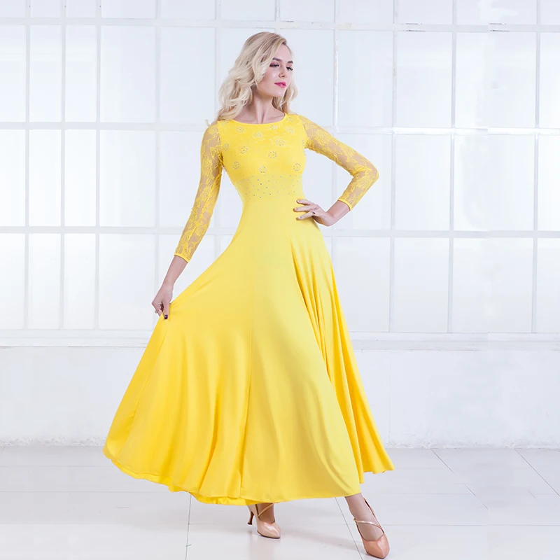 Modern Dance Dress Long Sleeve Ballroom Dancing Will Pendulum dress Ballroom Dancing Waltz dress
