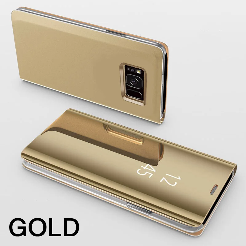 Gold Умный зеркальный флип-чехол для телефона Samsung Galaxy A70 A50 A40 A30 A20 A10 S8 S9 Plus, чехол-подставка для M10 M20 M30, чехлы - Цвет: Gold