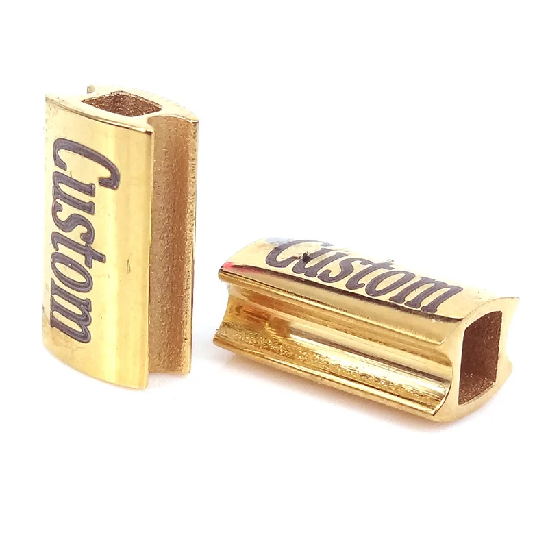 Gold A Engrave Logo Заказной прямоугольник бисер с логотипом, клиент гравировка бисера Fit браслет на заказ ювелирные изделия DIY нержавеющая сталь застежка бусины 4 цвета - Цвет: Gold A Engrave Logo