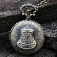 new antique bronze australia ac dc hells bell quartz pocket watch pendants jewelry necklaces for women men