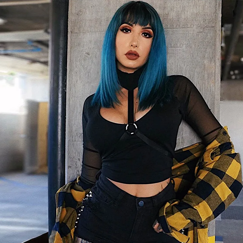 Новинка 2019 женские короткие футболки сексуальные готические шикарные стильные